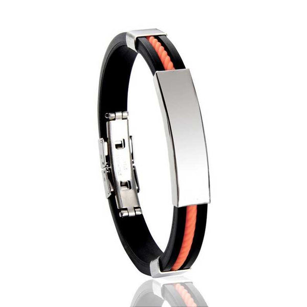 Adjustable Silicone & Stainless Steel Bracelet