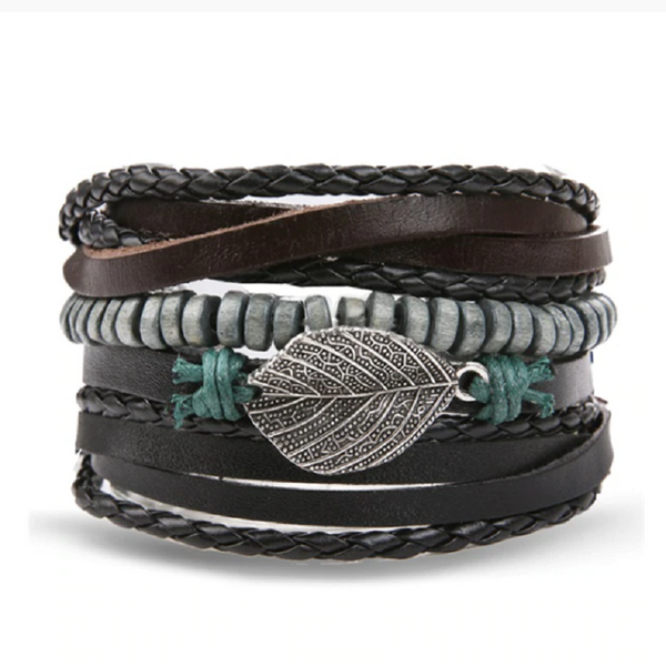 Michris Vintage Leather Bracelet - Woven Bracelet