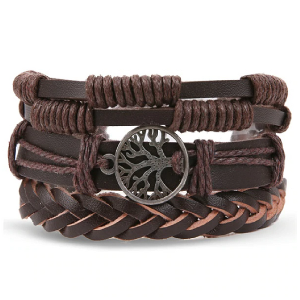 Michris Vintage Leather Bracelet - Woven Bracelet