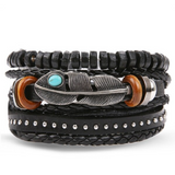 Michris Vintage Leather Bracelet - Woven Bracelet