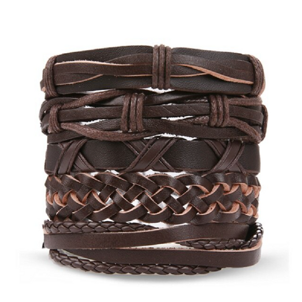 Michris Vintage Leather Bracelet - Woven Bracelet