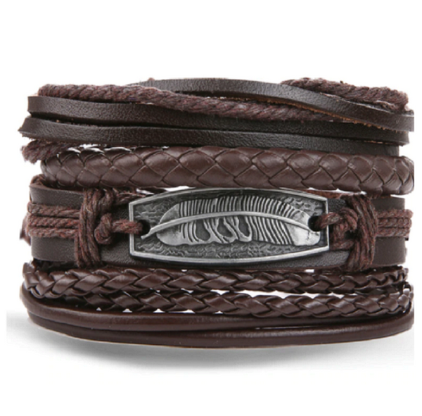 Michris Vintage Leather Bracelet - Woven Bracelet