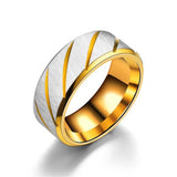 Men's Stainless Steel Brushed Design Comfort Fit Polished Ring
