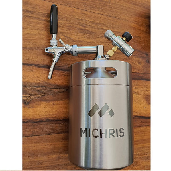 Michris Stainless Steel 5L Mini Keg Dispenser